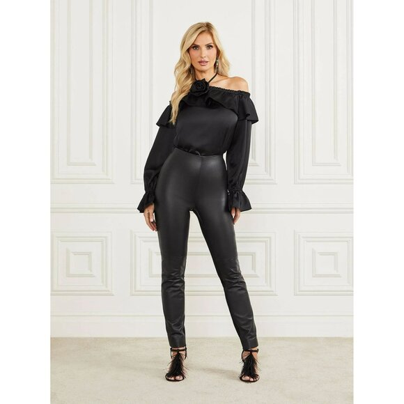 NWT MARCIANO BY GUESS DIXIE - Blouse - jet black Size 6 Retail $150 - Picture 1 of 12